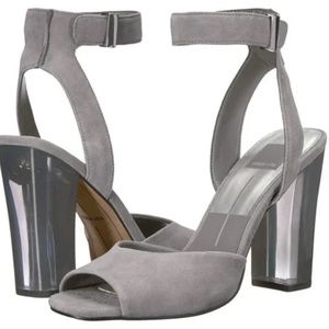 Dolce Vita Gray Suede Stock Heel Sandals Size 6.5